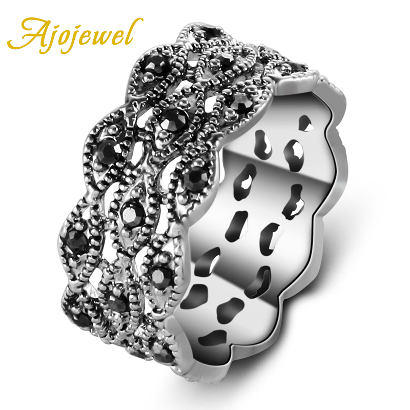 Vintage And Collectible Items - Ajojewel-3 Layer Anel Strass para Mulheres,