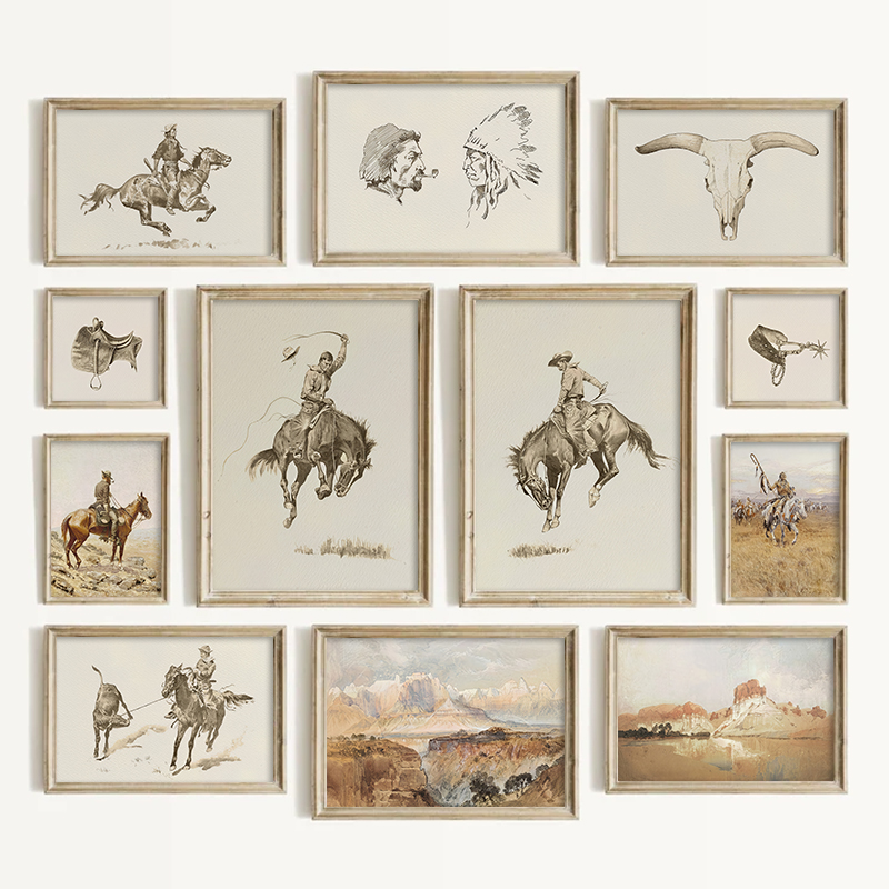 Vintage Collectible Toys - Arte de Parede Estilo Faroeste: Conjunto