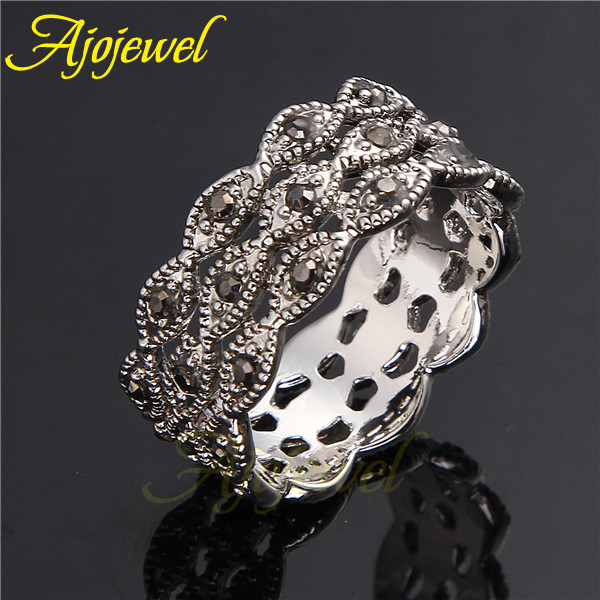 Ajojewel-3 Layer Anel Strass p - Vintage And Collectible Items avaliação e preço