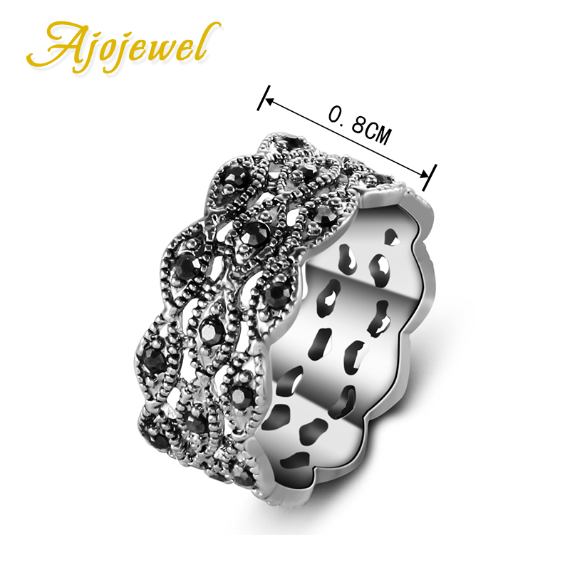 Ajojewel-3 Layer Anel Strass p - Vintage And Collectible Items avaliação e preço